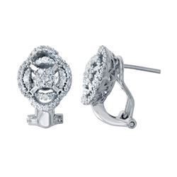 Genuine 0.61 TCW 14K White Gold Ladies Earring - REF-68H9W