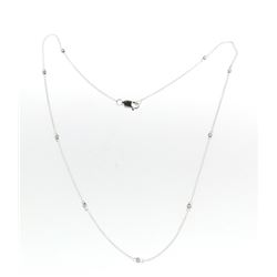 14K White Gold 0.18CTW Diamond Necklace - REF-33Y8X