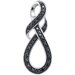 0.11 CTW Black Colored Diamond Infinity Pendant 10K White Gold