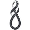 Image 1 : 0.11 CTW Black Colored Diamond Infinity Pendant 10K White Gold