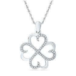 0.2 CTW Natural Diamond Heart Love Pendant 10K White Gold