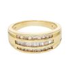 Image 1 : Baguette & Round Diamond Band in 14K Yellow Gold - REF-83K5R