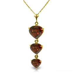 Genuine 3.03 ctw Garnet Necklace Jewelry 14KT Yellow Gold - REF-36A2K