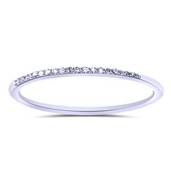 0.06 CTW 14K White Gold Ladies Band Ring - REF-11Y2X