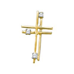 0.04 CTW Natural Diamond Cross Pendant 14K Yellow Gold