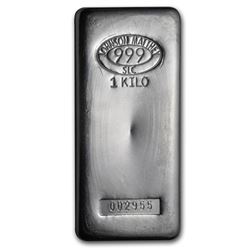 Genuine 1 kilo 0.999 Fine Silver Bar - Johnson Matthey