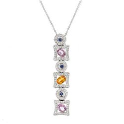 Genuine 1.9 TCW 14K White Gold Ladies Necklace - REF-101X3Y
