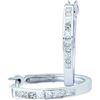 Image 1 : 0.3 CTW Princess Natural Diamond Channel-set Snap-down Hoop Earrings 14K White Gold