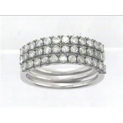 14K White Gold 1.12CTW Diamond Band Ring - REF-69R3K
