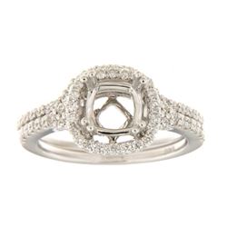 14K White Gold 0.7CTW Diamond Wedding Ring Set - REF-106K7R