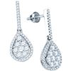 Image 1 : 1.55 CTW Natural Diamond Dangle Screwback Earrings 10K White Gold