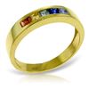 Image 1 : Genuine 0.60 ctw Multi-Color Sapphire Ring Jewelry 14KT Yellow Gold - REF-49Y2F