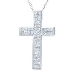 Genuine 3.72 TCW 14K White Gold Ladies Necklace - REF-484Y9X