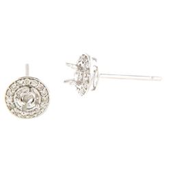 14K White Gold 0.2CTW Ladies Diamond Earring - REF-34X2Y