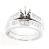 Image 1 : 14K White Gold 0.93CTW Diamond Wedding Ring Set - REF-203W4H