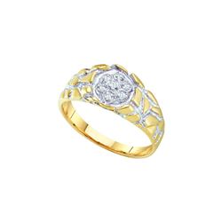 0.04 CTW Mens Natural Diamond Nugget Band 10K Yellow Gold