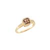 Image 1 : 0.25 CTW Cognac-brown Colored Princess Diamond Small Invisible-set Ring 10K Yellow Gold