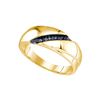 Image 1 : 0.1 CTW Mens Black Colored Diamond Band 10K Yellow Gold