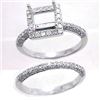 Image 1 : 14K White Gold 1.2CTW Diamond Wedding Ring Set - REF-95X9Y