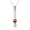 Genuine 0.25 ctw Citrine Necklace Jewelry 14KT White Gold - REF-25Y4F