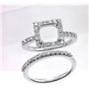 Image 1 : 14K White Gold 0.86CTW Diamond Wedding Ring Set - REF-86K5R