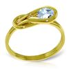 Genuine 0.65 ctw Aquamarine Ring Jewelry 14KT Yellow Gold - REF-49Y2F