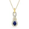 Image 1 : 0.64 CTW Pear Lab-Created Blue Sapphire Solitaire Pendant 10K Yellow Gold