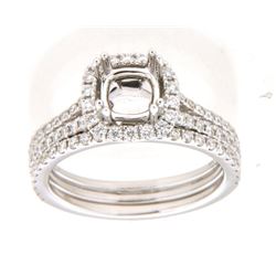 14K White 0.82CTW Ladies Diamond Ring - REF-127A9N