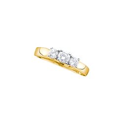 0.27 CTW Natural Diamond 3-stone Bridal Engagement Ring 14K Yellow Gold