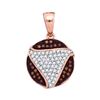Image 1 : 0.17 CTW Red Colored Diamond Circle Cluster Pendant 10K Rose Gold