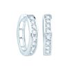 Image 1 : 0.5 CTW Natural Channel-set Diamond Fine Classic Traditional Hoop Earrings 14K White Gold