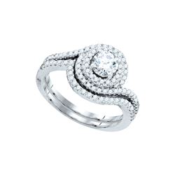 1 CTW Solitaire Natural Diamond Bridal Ring 14K White Gold