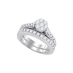 1 CTW Natural Diamond Bridal Engagement Ring 14K White Gold