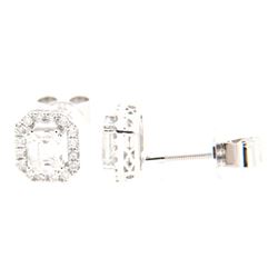 14K White Gold 0.36CTW Ladies Diamond Earring - REF-87M3F