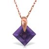 Image 1 : Genuine 1.16 ctw Amethyst Necklace Jewelry 14KT Rose Gold - REF-13Z2N