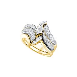 1 CTW Marquise Natural Diamond Solitaire Bridal Ring 14K Yellow Gold