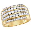 2.35 CTW Mens Natural Diamond Striped Anniversary Band 14K Yellow Gold