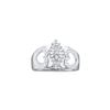 Image 1 : 0.12 CTW Natural Diamond Double Heart Cluster Ring 14K White Gold