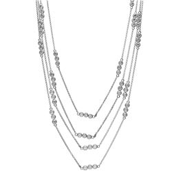 14K White Gold 6.5CTW Diamond Necklace - REF-620K5R