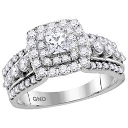 1.31 CTW Princess Natural Diamond Princess EGL Bridal Engagement Ring 14K White Gold