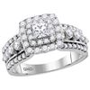 1.31 CTW Princess Natural Diamond Princess EGL Bridal Engagement Ring 14K White Gold