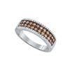 0.8 CTW Cognac-brown Colored Diamond 2-row Band 14K White Gold