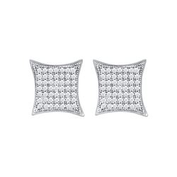 0.33 CTW Natural Diamond Square Kite Earrings 10K White Gold