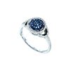 Image 1 : 0.25 CTW Blue Colored Diamond Cluster Ring 10K White Gold