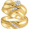 Image 1 : 0.18 CTW His & Hers Natural Diamond Cluster Matching Bridal Ring 10K Yellow Gold