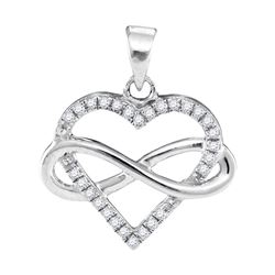 0.15 CTW Natural Diamond Heart Love Infinity Pendant 10K White Gold