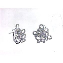 14K White Gold 1.33CTW Diamond Earring - REF-145N2A