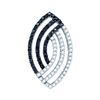 Image 1 : 0.5 CTW Black Colored Diamond Striped Oval-shape Pendant 10K White Gold