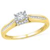 Image 1 : 0.16 CTW Natural Diamond Solitaire Bridal Engagement Ring 10K Yellow Gold