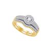 0.33 CTW Natural Diamond Halo Bridal Engagement Ring 10K Yellow Gold